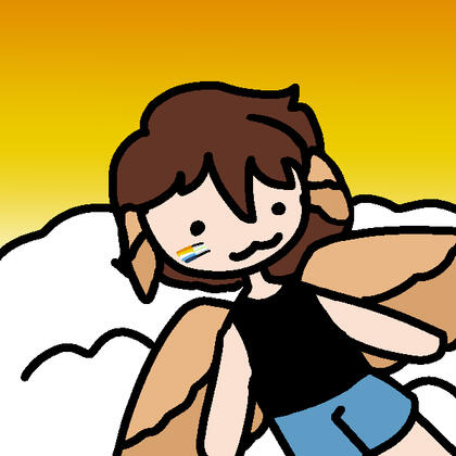 Person laying on a cloud