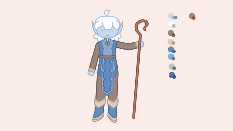 Ref sheet DND: winter (no cloak), 2 Jun. 2025